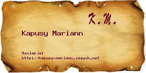 Kapusy Mariann névjegykártya