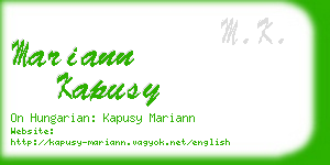 mariann kapusy business card